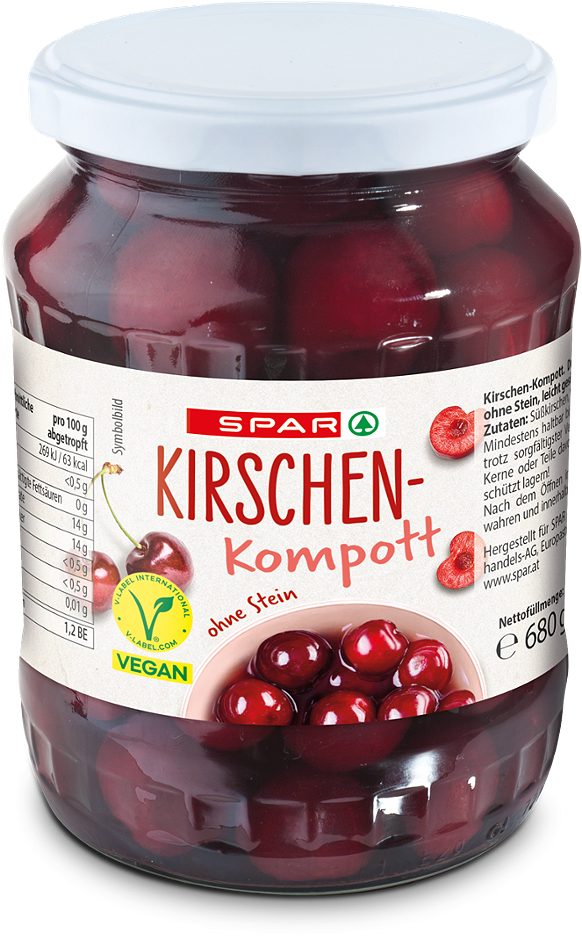 SPAR Kirschen-Kompott ohne Stein 680 G