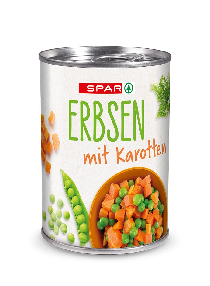 SPAR Erbsen mit Karotten 400 G
