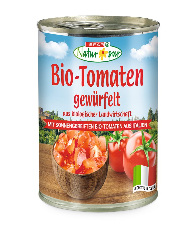 SPAR Natur*pur Bio-Tomaten gewürfelt 400 G