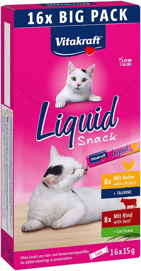 Vitakraft Cat Liquid-Snack Katzensnack Huhn und Rind 16x15g 240 G