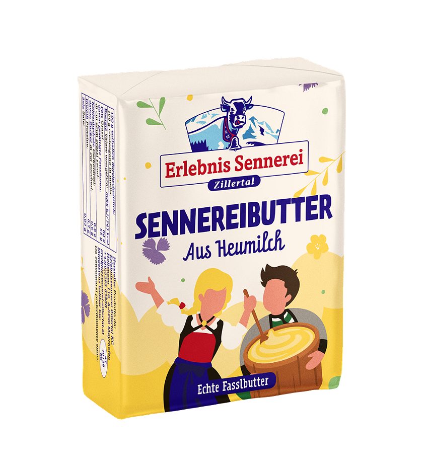 Erlebnissennerei Zillertal Butter im Butterfass hergestellt 250 G