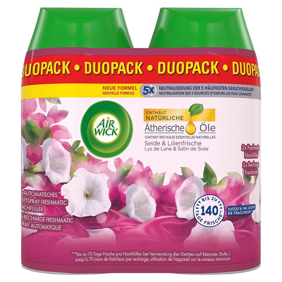 Air Wick Freshmatic Max Duftspray Nachfüller DUO Seide & Lilienfrische 2 x 250ml