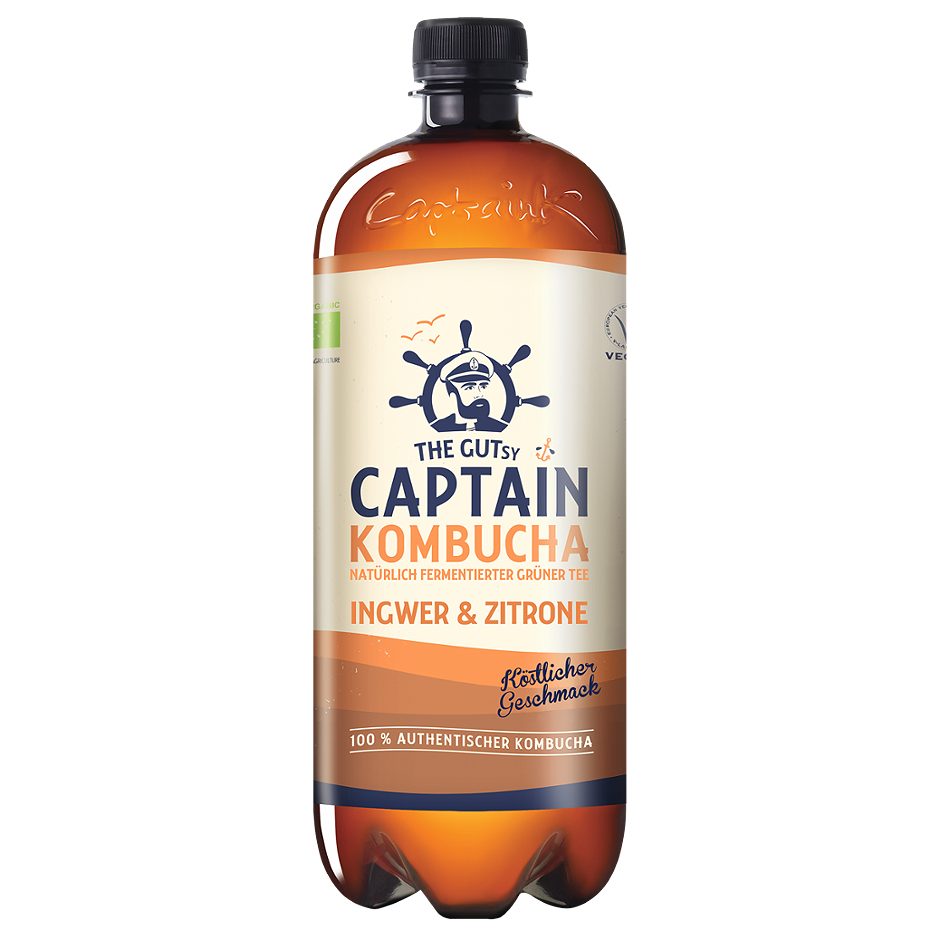 The GUTsy Captain Kombucha Ingwer & Zitrone 1 L EINWEG mit Pfand