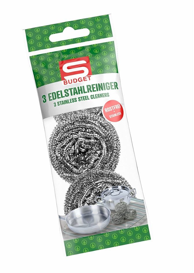 S-BUDGET Edelstahl Topfreiniger 3 Stück