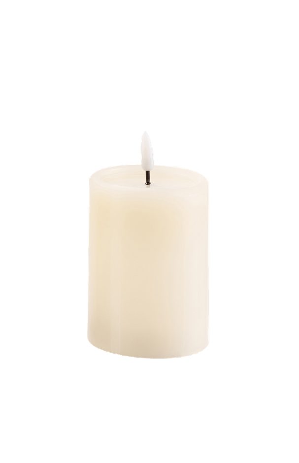 Schlaraffenland 3D LED Echtwachs Kerze Novita klein 7,5xH10cm creme