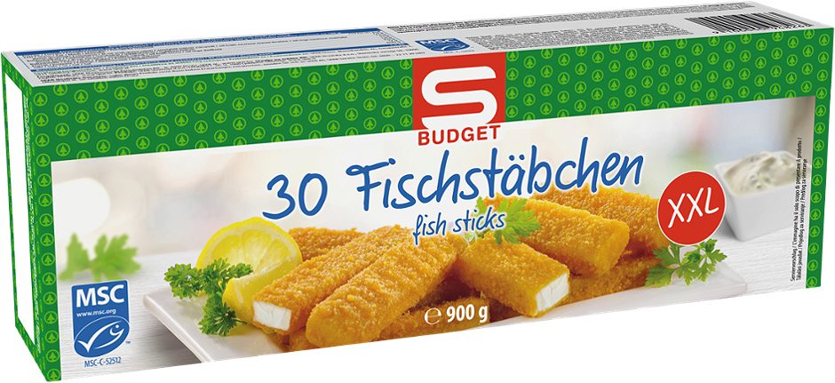 S-BUDGET Fischstäbchen mit MSC-Alaska Seelachs 30 Stück 900 G