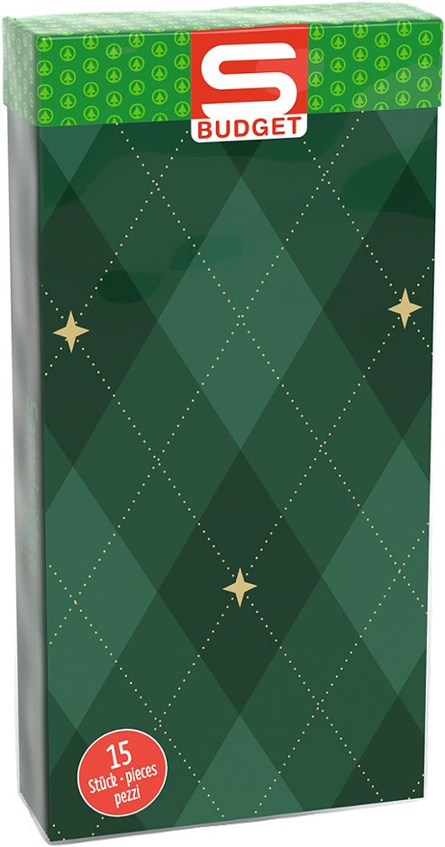 S-BUDGET Pocketserviette Weihnachten 15 Stück