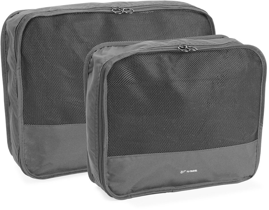 NEW YORK Reisepacktaschen schwarz 2teilig