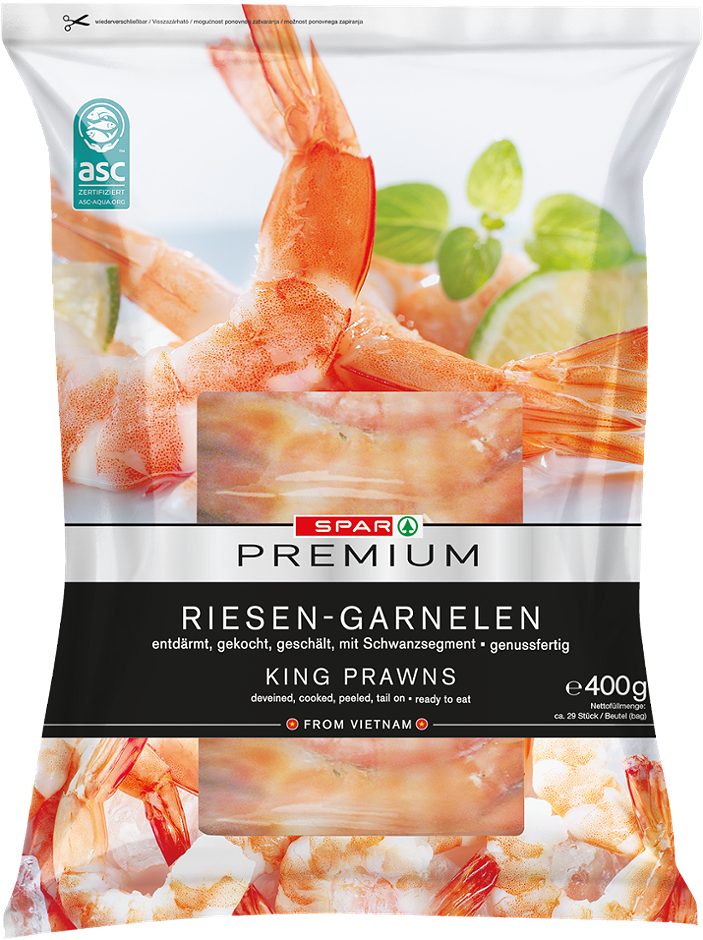 SPAR PREMIUM Riesen-Garnelen genussfertig 400 G