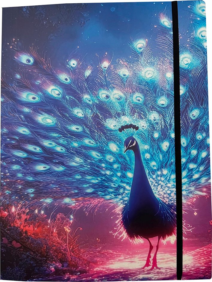 Gummizugmappe A4, Forest Pfau