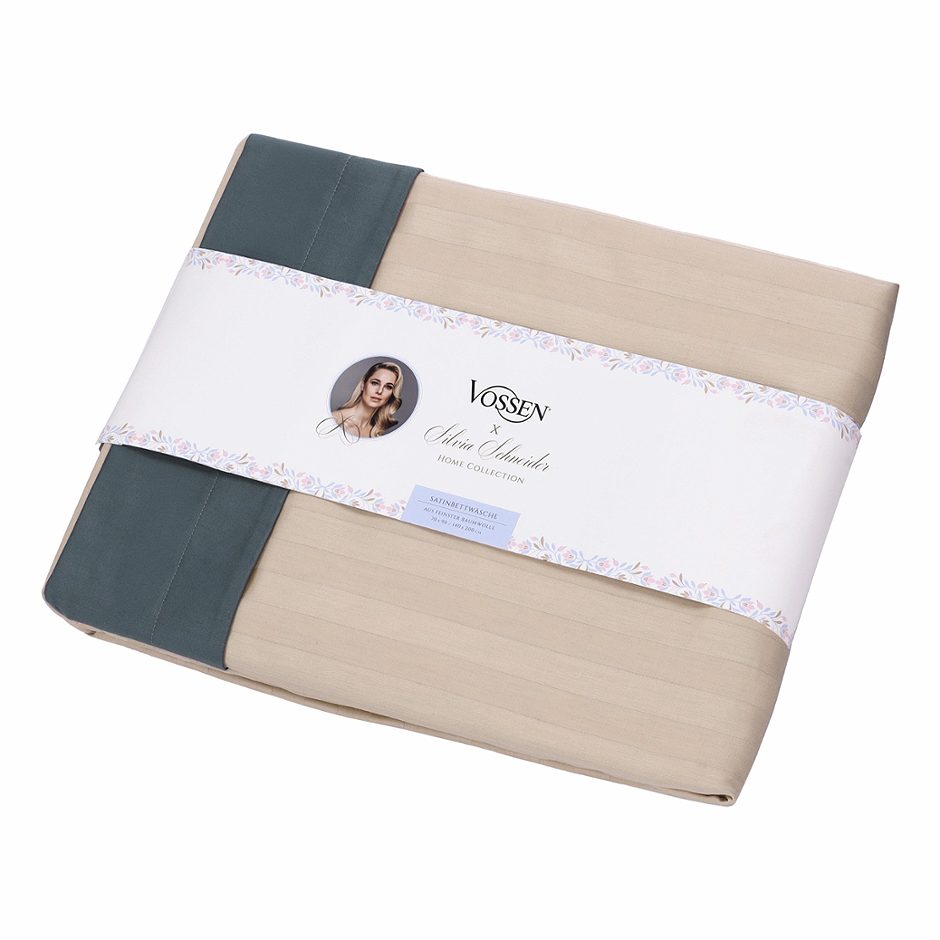Vossen x Silvia Schneider Bettwäsche beige/flanell beige/flanell