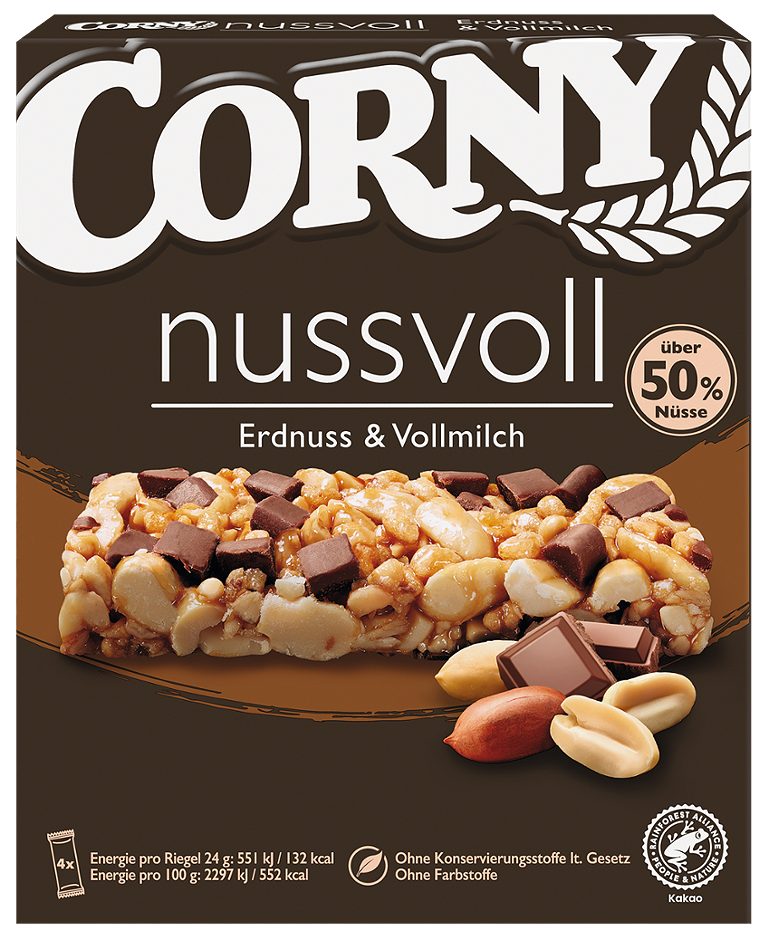 Corny nussvoll Riegel Erdnuss & Vollmilch 4x24g 96 G