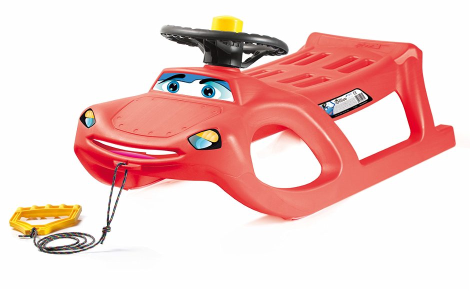 Kunststoff Rodel rot