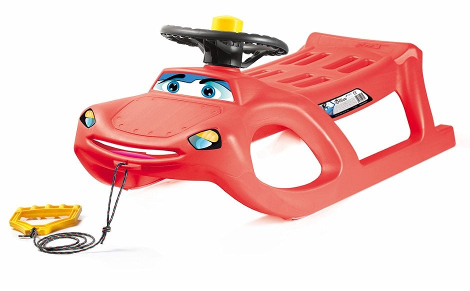 Kunststoff Rodel rot