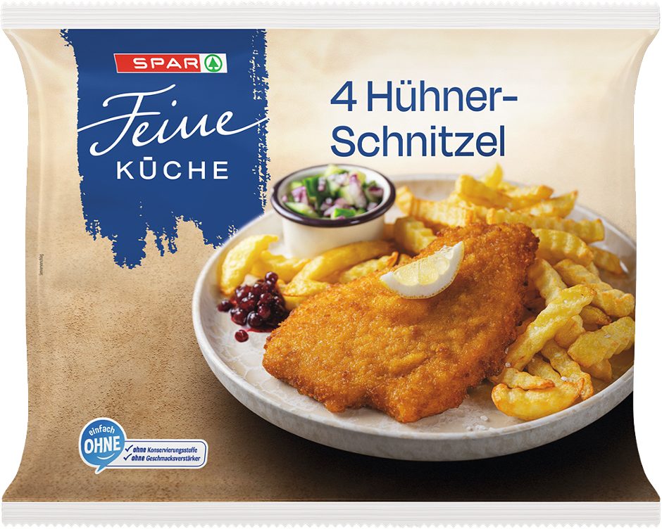 SPAR Feine Küche 4 Hühner-Schnitzel 500 G