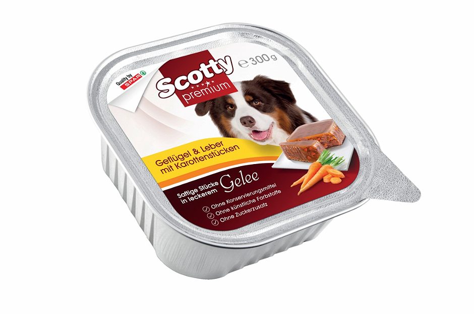 Scotty premium Hundenahrung Geflügel,Leber&Karotten 300 G