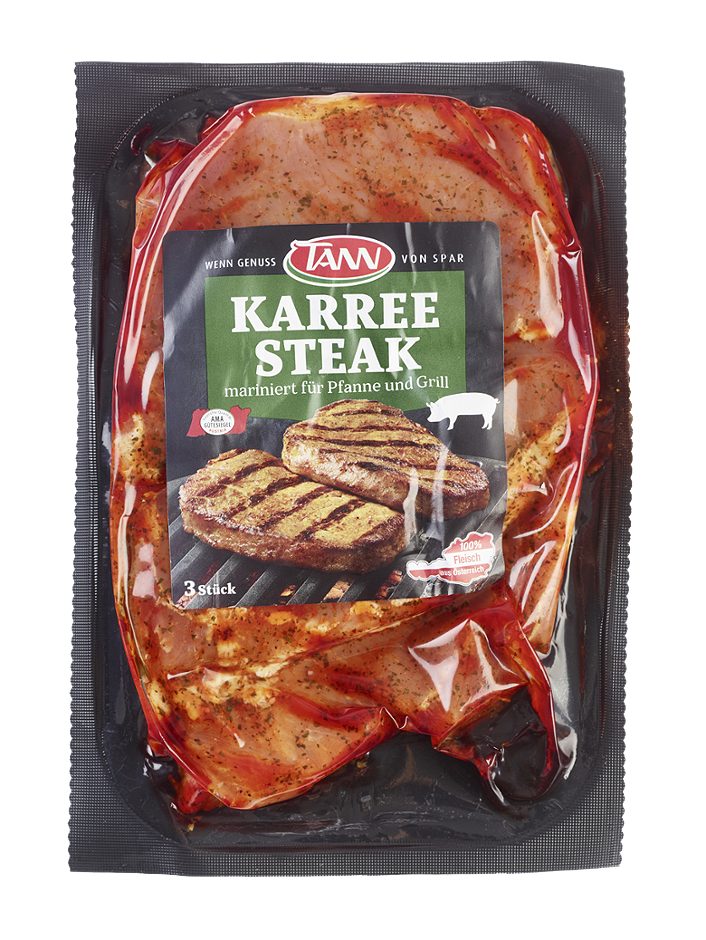 TANN Karreesteak vom Schwein mariniert ca. 400g 1 KG