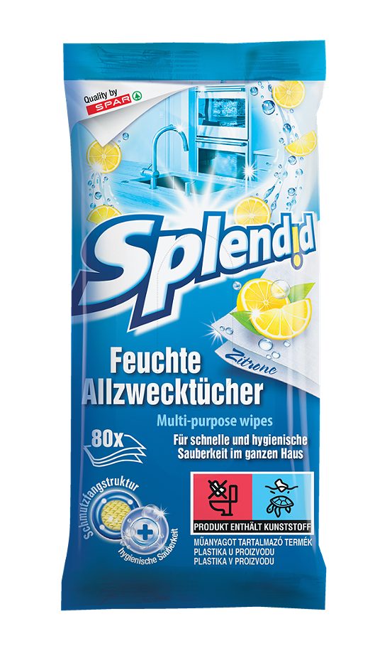 Splendid Feuchte Allzwecktücher Zitrone 80 Stück