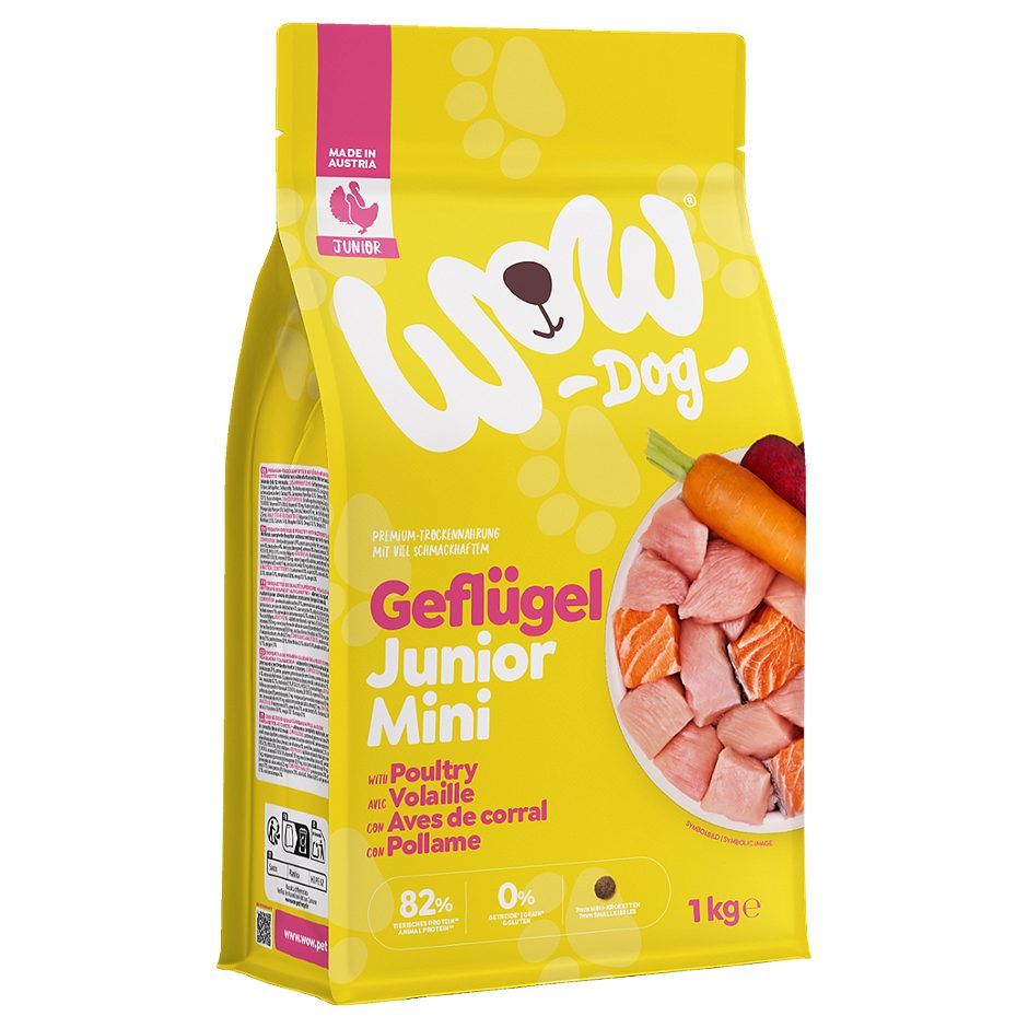 Wow Hundetrockennahrung Junior mit Geflügel 1 KG