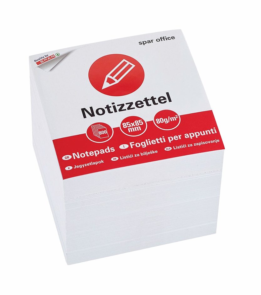 SPAR office Nachfüllung Zettelbox 800 Blatt, weiß
