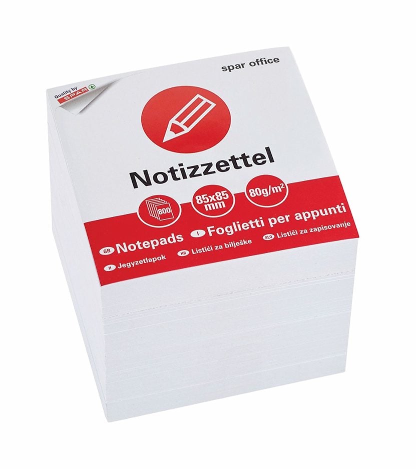 SPAR office Nachfüllung Zettelbox 800 Blatt, weiß
