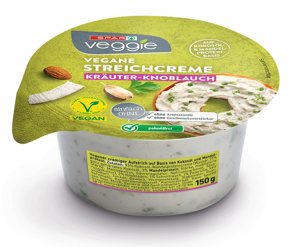 SPAR Veggie vegane Streichcreme Kräuter-Knoblauch 150 G