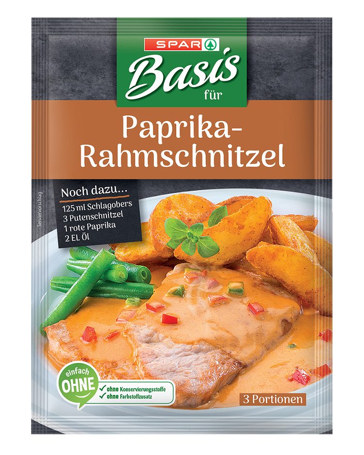 SPAR Basis für Paprika-Rahmschnitzel 3 Portionen