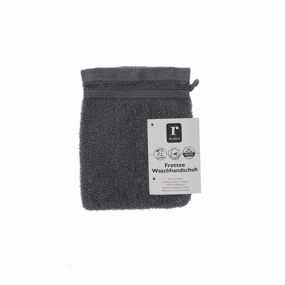 RUBIN Waschhandschuh grau 15x21cm
