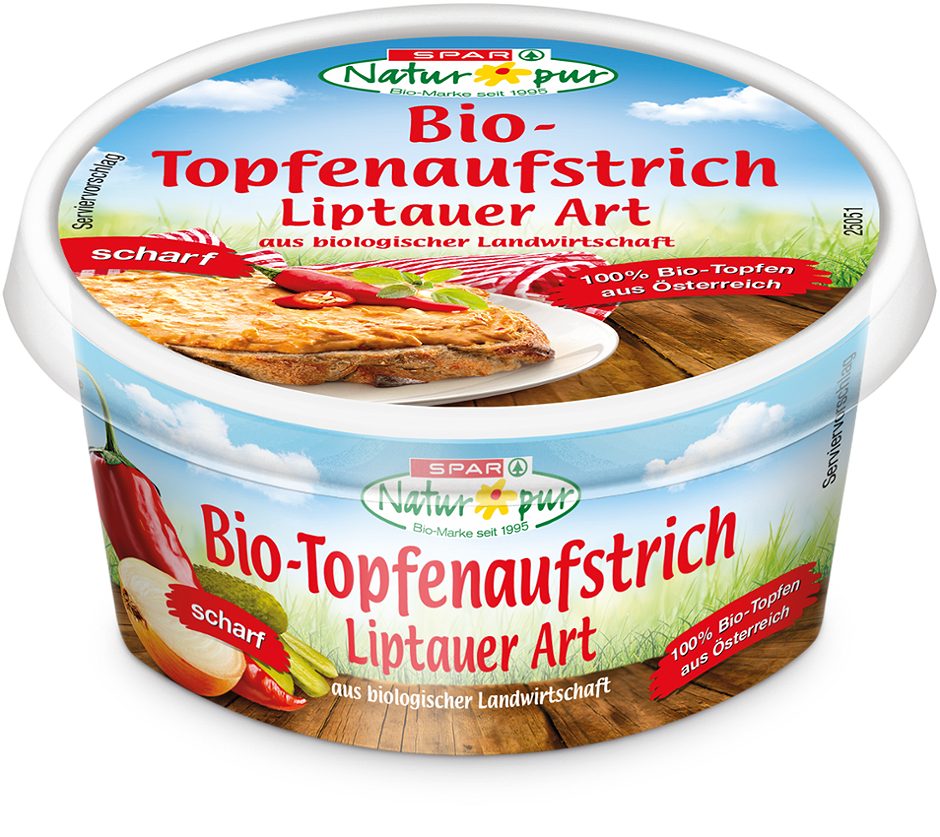 SPAR Natur*pur Bio-Topfenaufstrich Liptauer Art scharf 150 G