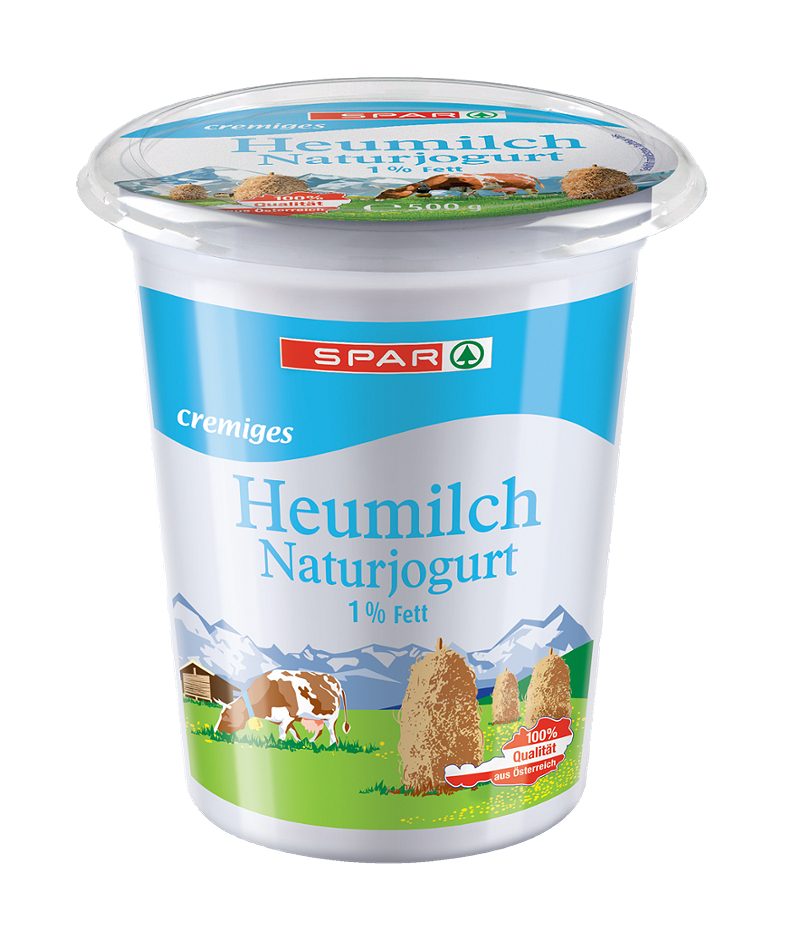SPAR cremiges Heumilch Naturjogurt 1% Fett 500 G