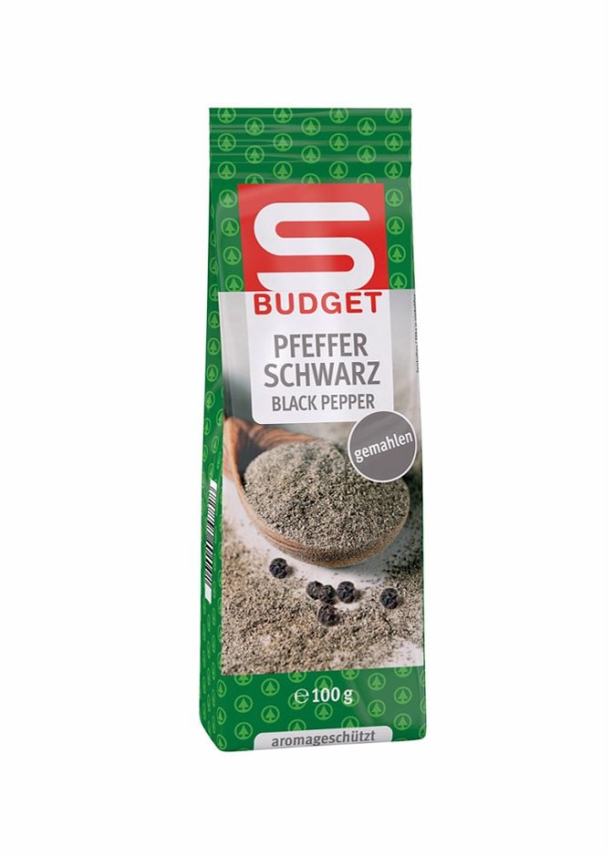 S-BUDGET Pfeffer schwarz gemahlen 100g