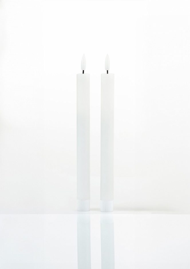 Schlaraffenland LED Stabkerze 2er Set weiss
