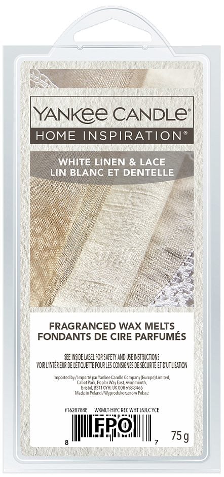 Yankee Candle Home Inspirations Wax Melt White Linen & Lace .