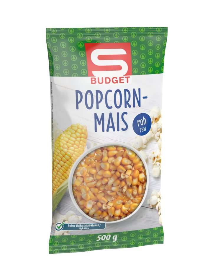 S-BUDGET Popcorn-Mais roh 500 G