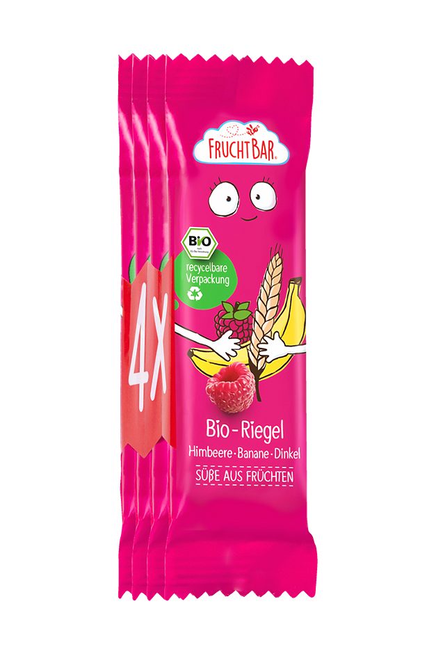 FruchtBar Bio Riegel Himbeere-Banane-Dinkel 4x23g 92 G