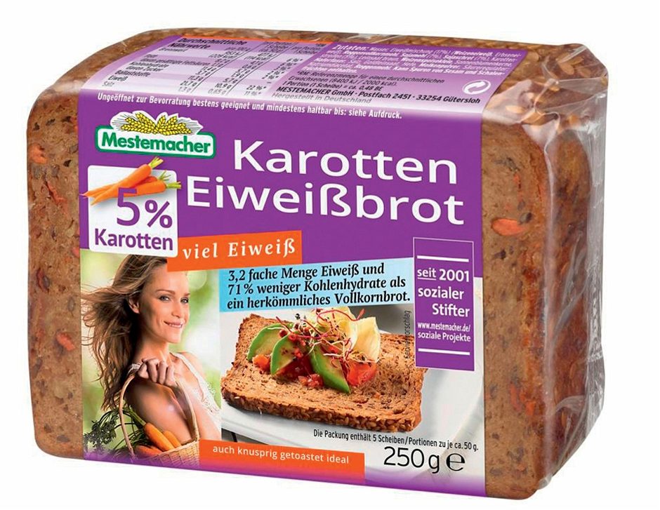 Mestemacher Eiweißbrot mit Karotten 5 Scheiben 250 G