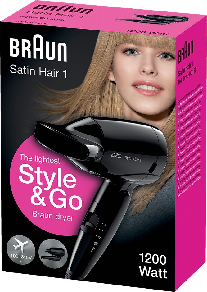 Braun Reisehaartrockner Satin Hair 1 Style&Go BRHD130E