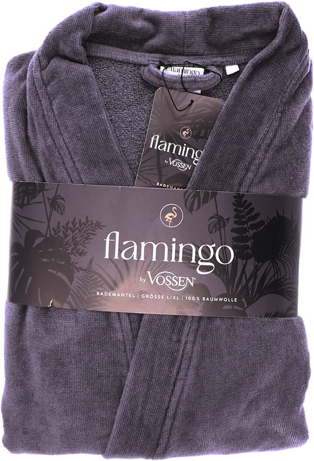 Flamingo by Vossen Bademantel Graphit S/M