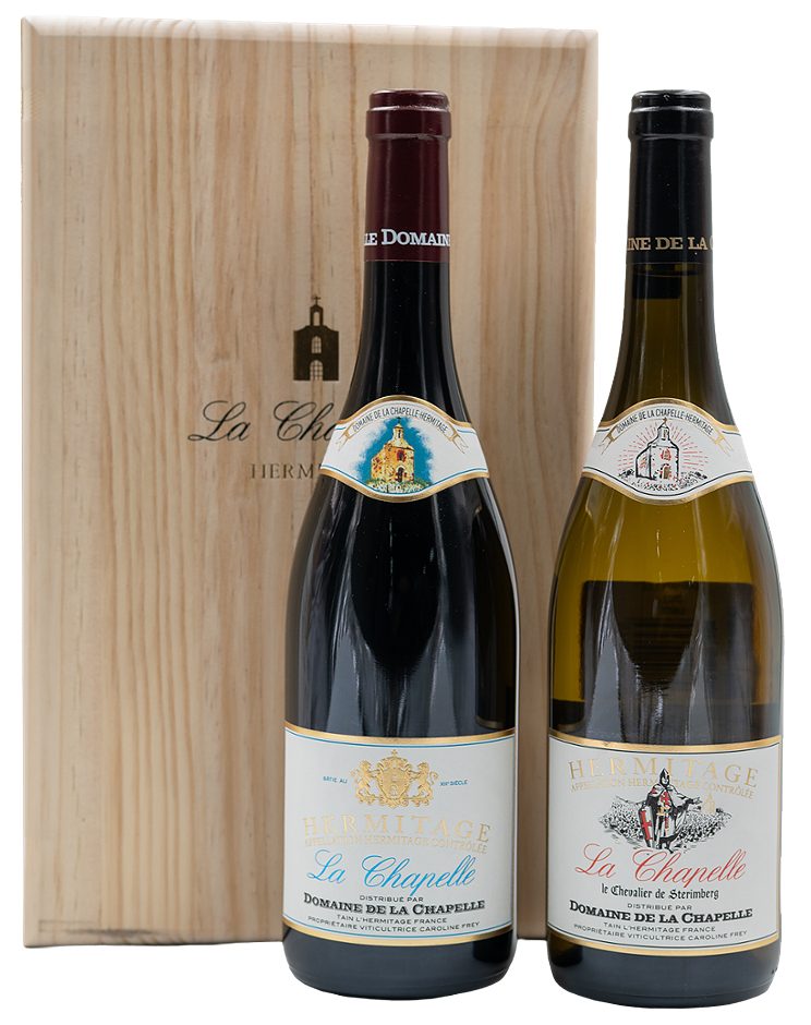 Paul Jaboulet Ainé La Chapelle 2er Holzkiste rot & weiß 2022 1,5 L