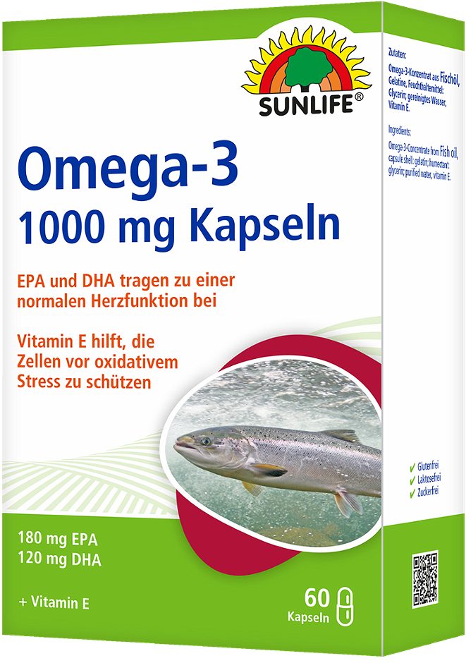 Sunlife Omega-3 1000mg 60 Kapseln 83 G