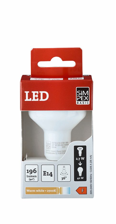 SIMPEX BASIC LED Lampe R50 E14 40W klar
