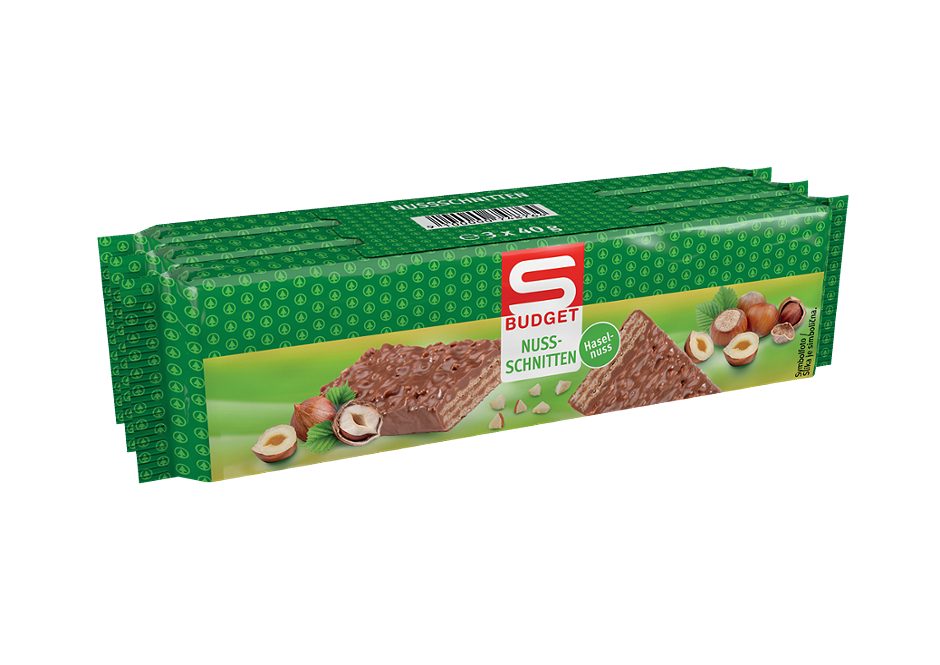 S-BUDGET Nussschnitten Haselnuss 3 x 40g 120 G