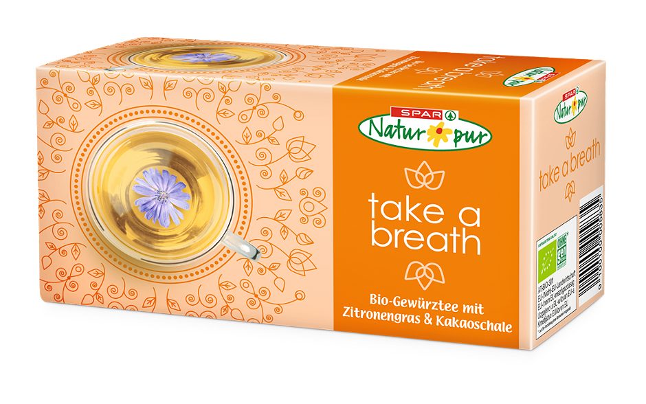 SPAR Natur*pur take a breath Bio-Gewürztee mit Zitronengras & Kakaoschale 20 Teebeutel