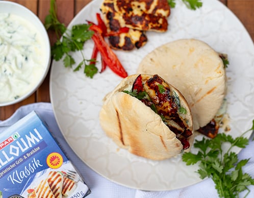 Halloumi Pita-Brötchen