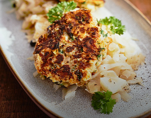 Kaspressknödel mit Rieslingkraut